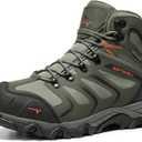 NORTIV 8 Men's Ankle High Waterproof Hiking Boots Outdoor Lightweight Shoes Trekking Trails Armadillo (11, Army/Green/Black/Orange)