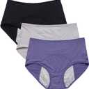 YOYI FASHION Women Mesh Holes Breathable Leakproof Period Panties Mulit Pack US Size XXS-5XL/12 (Blue,black,gray)