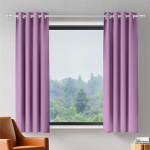 Purple Thermal Insulated Blackout Room Darkening Kitchen Curtains for Bedroom Living Room Grommet Curtains 42x54 Inch Length 2 Panel Set Curtain