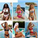 RELLECIGA Women's Underwire Bikini Top Twist Front Push Up Swim Top Mold Cup Swimwear Top (Red, S)