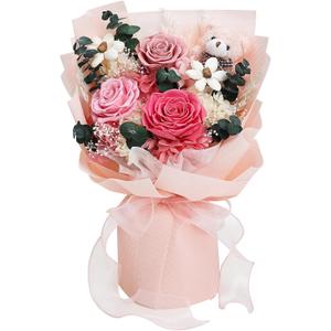 Flowers for Delivery Prime, Graduation Gifts Preserved Flowers Bouquet Forever Roses for Anniversary Birthday, Eternal Floral Gift for Women Wife Girlfriend -Pink