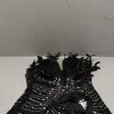 Mojessy Birthday Dresses for Women Sexy See Through Feather Rhinestone Bodycon Mini Dress Party Clubwear (XX-Large, Black)