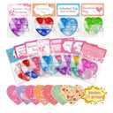 Natonhi Valentines Cards for Kids,24 Pcs Heart Pop  Toys and Valentines Day Cards,Valentines Cards for Kids Classroom,School Party Favors Toddlers,Valentines Day Gifts for Girls Boys