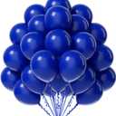 FOTIOMRG Royal Blue Balloons 12 inch, 50 Pack Royal Blue Latex Party Balloons Helium Quality for Birthday Graduation Baby Shower Baseball Nautical Wedding Party Decorations (with Blue Ribbon)