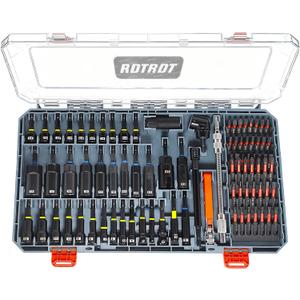 86-Piece Magnetic Impact Nut Driver Set, SAE/Metric Nut Driver Set, Right Angle Drill Driver, Socket Adapters, Bit Holder, Wing Nut Driver, Ratchet Bit Driver, Quick Release Extension, Power Bits