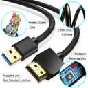 2 x USB to HDMI Adapter Cable, USB to HDMI Male 1080P HD Monitor Display Audio Video Converter Cable Cord for PC/Laptop to Monitor