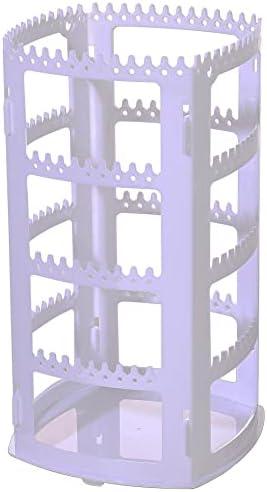 Sooyee White Earring Organizer,360 Rotating Earring Holder,4 Tiers Jewelry Rack Display Classic Stand, 156 Holes and 160 Grooves for Necklaces Earrings Piercings