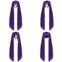 ANOGOL Hair Cap+ 48inch/120cm Long Purple Wig with Double Ponytails Dark Purple Lolita Wigs with Bangs Pigtail Wigs for Anime Cosplay Long Straight Synthetic Hair Halloween Costume Themed Party