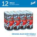 Scott Shop Original Blue Towels (75147), 9.4"x11" Cloth-like Paper Towel (12 Rolls of 55 Sheets, 660 Sheet Total)