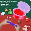 Christmas Modeling Air Dry Clay Crafts for Kids,Blingbrione Xmas Activities Craft Pumpkin Snowman Santa Reindeer Play Dough DIY Kits for Girls Boys Holiday Party,24 pcs Clay Sculpting Tools