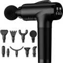 Massage Gun Deep Tissue, Handheld Electric Muscle Massager, High Intensity Percussion Massage Device for Pain Relief with 9 Attachments & 30 Speed (Black)