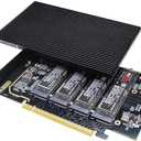 Amazon.com: KONYEAD pcie4.0 x16 to m.2 m-Key nvme x 4 ssd Expansion Card with HeatsinkSupports 4 NVMe M.2 2280 up to 256GbpsM2 Adapter Card 2280 Driver Free. Bifurcation Required : Electronics