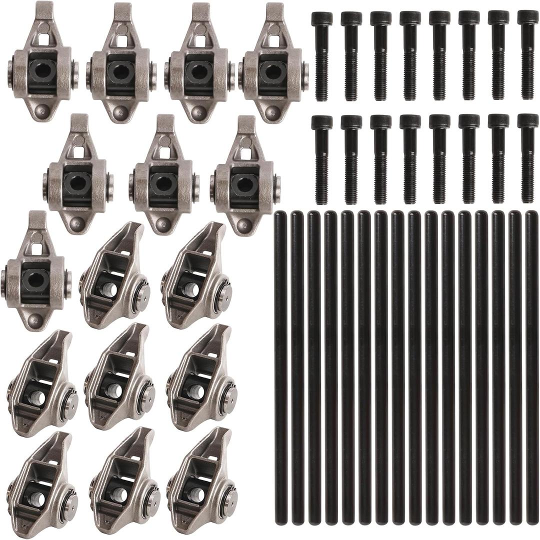 Rocker Arms and Bolts with Trunion Kit, for LS1 LS2 LS6 LR4 Vortec, for 5300 LM7 L59 LM4 L33 4.8 5.3 5.7 6.0 L Engine#OE 10214664, 12681275