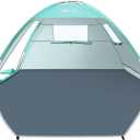 Glymnis Beach Tent Sun Shelter for 3 Person with UPF 50+ UV Protection, Lightweight & Easy Setup Beach Shade Canopy with Vent Windows & Zippered Door - Green