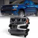 Full LED Headlight Assembly for Chevy Silverado 1500 2019 2020 2021 2022 Pickup Truck LT/LT Trail Boss/LTZ 1500 Head Light Lamp Left Driver Side 84621850 GM2502497(Not for Halogen Model)