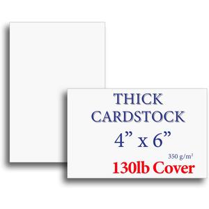 Extra Heavy Duty White 4" x 6" Cardstock - 130lb Cover(350gsm/17pt) Thick Bright White 4x6 Blank Cards - Smooth Postcard Cardstock Wedding Invitations Recipe Cards Flash Cards Index Cards - 100 Sheets