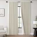 Natural Cream Blackout Curtains for Bedroom Window Back Tab Thermal Insulated Neutral Linen Black Out Curtain Drapes 84 Inch Long Modern Farmhouse Light Blocking Living Room Darkening Curtains 7 FT (52"W x 84"L (Pack of 2))