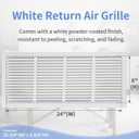 Howeall 24"W x 8"H [Duct Opening Size] Steel Return Air Grille, Air Return Vent Cover for Ceiling and Sidewall - HVAC Air Vent Covers - [Outer Dimensions: 25.75"W x 9.75"H]