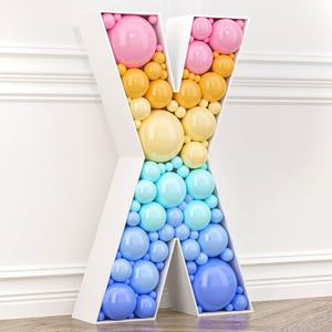 4FT Marquee Letters Mosaic Large Letters X Balloon Frame for Birthday Party Wedding Backdrop Decoration Anniversary Baby Shower Day Decor Pre-Cut Big Foam Board with Acrylic Plate Base