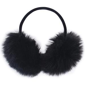 surell Rabbit Fur Women’s Earmuff with Velvet Band - Furry Ear Warmer - Thick Plush Outdoor Headwear for Cold Weather