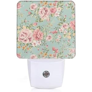 ZTHLL Shabby Chic Rose Night Light, Night Light Plug into Wall with Dusk to Dawn Sensor, LED Lamp Energy Saving Lights for Men Women Boys Girls,Lamp for Bedroom Bathroom Hallway