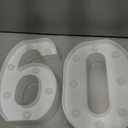 Pooqla Decorative Led Light Up Number Letters, White Plastic Marquee Number Lights Sign for 60th Birthday Party Wedding Decor Battery Operated Number (60) (8.86 in)