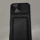 SSLOTSCASE for iPhone 16 Pro Max Case with 2X Screen Protector, Sliding Lens Cover & Kickstand & Credit Card Holder, Military-Grade Protection Rugged Phone Cover for iPhone 16 Pro Max, Black