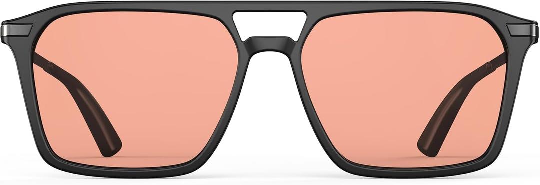 Goiteia FL-Rose Migraine Glasses,Blocks 480520 nm Light, Light Sensitivity Glasses for Fluorescent LED Glare,Photophobia