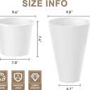 Kante Tall Round Planter Set of 2, 15 Inch Tall Decorative Planter Pots for Outdoor Indoor Garden Patio Front Porch (White)