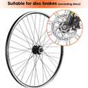 Hiland 26" 27.5" 29" x 1.75" Alloy Bike Rim for 1.75 to 2.215 Inch Tire, Front & Back MTB Wheelset for Dis Brake with 7 Speed Freewheel, Bolt On Axle, Bicycle Accessories for Adult Bikes