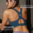 RUNNING GIRL Sports Bras for Women High Support, Adjustable Straps High Impact Racerback Bra with Hook Closure Molded Cup (Blue, M)