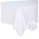 Table Cloth White 90x136 Inch Tablecloth  Rectangle Tables Outdoor Washable Wrinkle Free and Spillproof Polyester Tablecloth for Festival Camping Picnic Party Cover, Pack 6