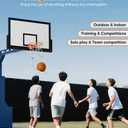 mocomax Basketball Return Attachment, 180 Rotatable Basketball Rebounder with 3 Stable Large Hooks for 18" Rim, Basketball Training Accessories for Outdoor & Indoor Solo Play & Practice (White)