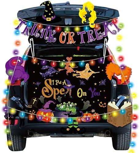 Halloween Trunk or Treat Car Stickers Decorations Kit for SUV Outdoor Halloween witch Decor for Garage Truck Outside Archway Door Patio Supplies. (witch)
