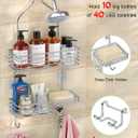 SMARTAKE Hanging Shower Head Caddy, Rustproof Bathroom Shower Shelf Organizer, SUS201 Stainless Steel Over The Storage Rack, for Toilet, Bathroom, Silver