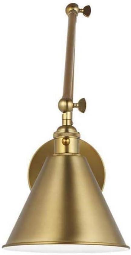 Sea Gull Lighting Salem-1 Light Double Arm Wall Sconce-Satin Brass Finish-Incandescent Lamping Type, 7" x 14.25" x 15.38"