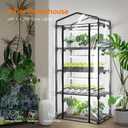 Bstrip Indoor Greenhouse with Grow Light, Mini Green House with 4 Pack 20W Full Spectrum Plant Lights with Timer, Plant Shelf with Tent for Indoor Plant, Seed Starting, Seed Tray, 27.2"x19.9"x61.8", 4-Tier