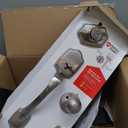 Kwikset Belleview Front Door Lock Handle and Deadbolt Set, Entry Handleset Exterior with Interior Door Knob, Satin Nickel, Pick Resistant SmartKey Rekey Deadbolt Security
