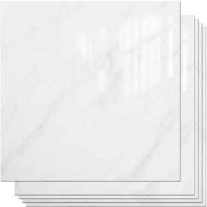 Peel and Stick Backsplash Tiles 20 Sheets 12''x12'' PVC Self Adhesive Wall Tiles Back Splash Wall Panels Stick on Backsplash for Kitchen Bathroom Laundry Room, White