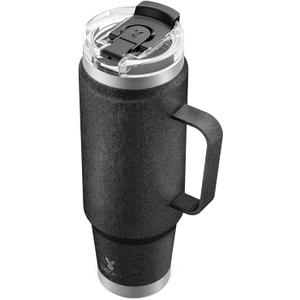 Meoky 40oz Tumbler with Handle, Stainless Steel Travel Mug with 2-in-1 Straw and Sip Lid, Vacuum Insulated Coffee Mug, 100% Leak Proof, Keeps Cold for 34 Hours or Hot for 10 Hours (Night)