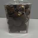 30pcs Velvet Christmas Ball Ornaments, Flocked Shatterproof Christmas Ornaments Hanging Xmas Tree Decorations Set for Home Party Holiday Decor (Multi-Size, Brown)