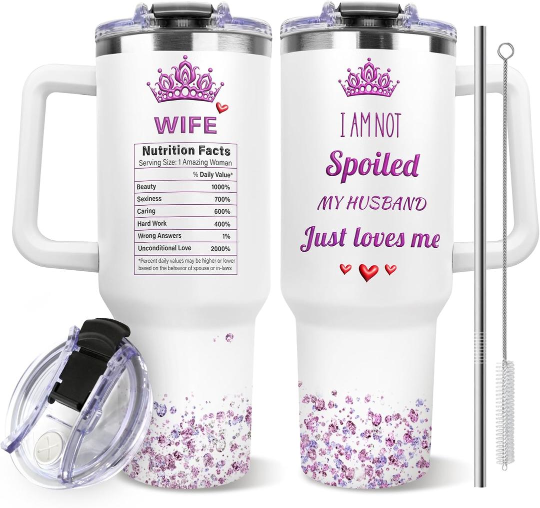 Gifts for Wife from Husband - Mothers Day Gifts for Wife - Birthday Gift for Wifey - Wedding Anniversary Romantic Gift for Women - I Love You Gift for Her - to My Wife's 40 Oz Tumbler