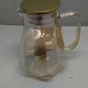 1.7 Liter/58oz Glass Pitcher with Lid Water Carafe Jug with Spout Handle for Hot/Cold Water Tea Beverage (Gold 1-Glass Pitcher)