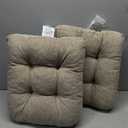 downluxe Chair Cushions for Dining Chairs 2 Pack, Tufted Indoor Chair Pads with Non-Slip Bottom, U-Shaped Kitchen Chair Cushions, 18"x18"x4", Khaki