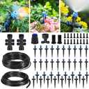 HIRALIY 210FT Drip Irrigation System, Quick Connector Garden Watering Automatic Sprinkler Kit for Lawn Raised Bed Greenhouse Mist System with 3 Kinds Dripper, Adjustable Nozzle