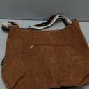 Prite Womens Corduroy Tote Bag with Zipper, Stylish Shoulder Bag with Adjustment Straps for Work, Travel, Daily Use (Brown)