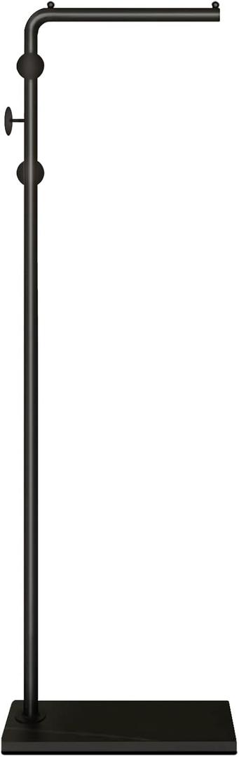 Metal Coat Rack Stand Black Coat Tree Free Standing with 3 Round Hooks Coat & Hat Hanger with Sturdy Slate Base for Entryway Hallway Porch