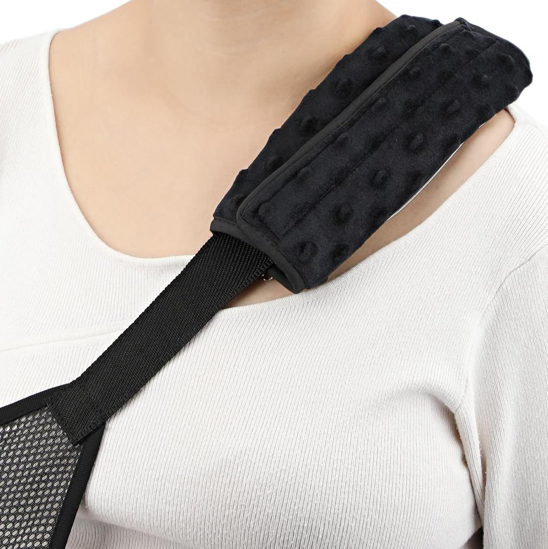 Cushioned Arm Sling Padding for Neck Slim Sling Pad Neck Strap Cushion Comfort Shoulder Support Rotator Cuff Surgery Arm Immobilizer Brace Carry Padded Cover Pillow Wrist Hand Injury, Pack of 1 Black