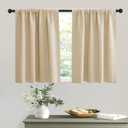 RYB HOME Thermal Insulated Curtains Blackout Small Window Drapes Light Block Privacy for Bathroom Kitchen Laundry RV Curtains, 42 inch Wide by 36 in Long, Biscotti Beige, 2 Pcs
