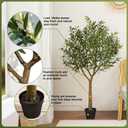 VeriNatural Artificial Olive Tree 5FT - Faux Olive Trees Indoor with 1283 Silk Leaves & 58 Fruits,UV Resistant & Natural Wood Trunk Fake Plant for Outdoor,Living Room,Patio,Home Decor,VN157